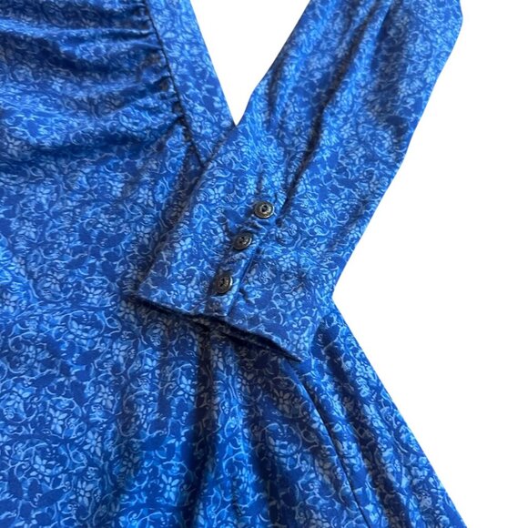 Kuhl Long Sleeve Stretch Dress Blue Boho Print Ruched Comfy Size Small Women's - Picture 4 of 12